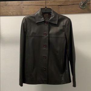 Rich brown leather jacket